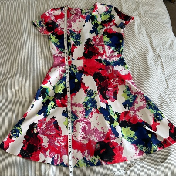 Milly Rosabella Combo Watercolor Scuba Fit and Flare Dress - size 6 Stretch - Picture 3 of 12